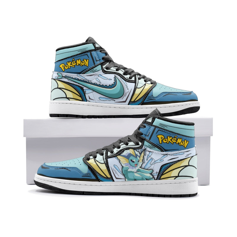 Vaporeon Pokemon JD1 Shoes, Vaporeon Pokemon Jordan 1 Shoes, Vaporeon Shoes, Vaporeon Pokemon Shoes Sneaker