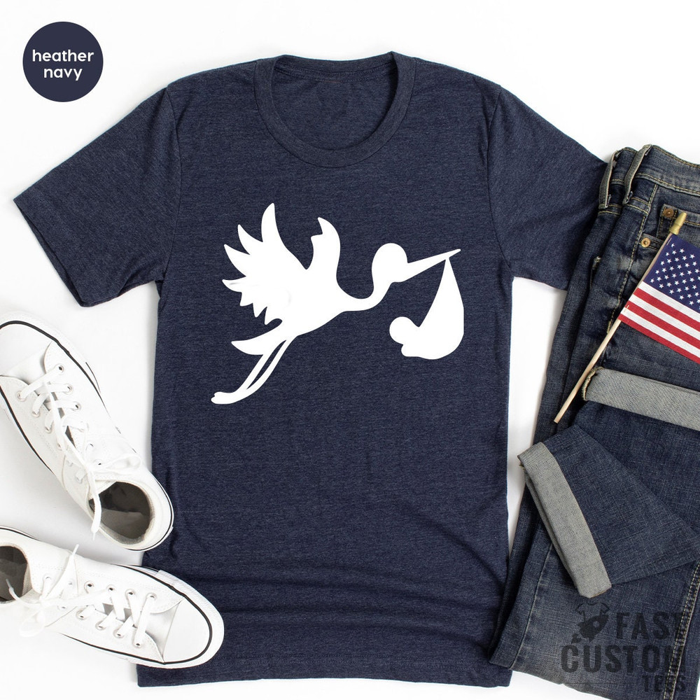 Funny Pregnant Shirt, Gift For New Mom, Baby Announcement, Pregnancy TShirt, New Mama T Shirt, Expecting Mom T-Shirt, Stork With Baby - 8.jpg