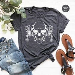 funny skulls shirt, skeleton shirt, goth shirt, halloween shirt, skull t-shirt, humorous skeleton shirt, goth clothing,