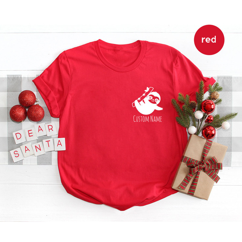 Funny Sloth Shirt, Custom Name Shirt, Personalized Gifts, Birthday Gift for Her, Sloth Graphic Tees, Sloth Pocket TShirt, Animal Vneck Shirt - 6.jpg