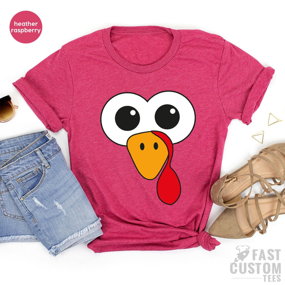 Funny Thanksgiving T-Shirt, Cute Turkey Fall Thanksgiving Shirt, Little Turkey Shirt, Turkey Face Shirts, Family Matching Thanksgiving Shirt - 7.jpg