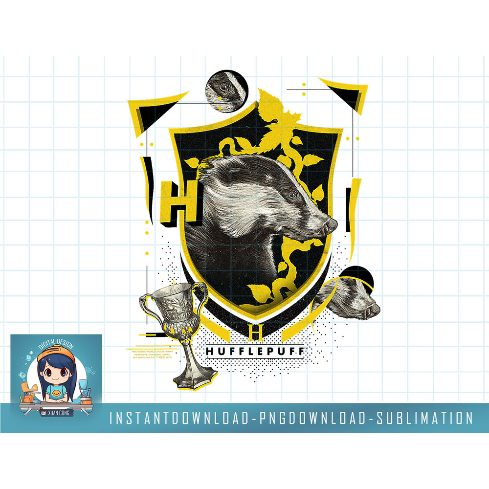 Harry Potter Hufflepuff Shield Realistic Badger png, sublimate, digital download.jpg