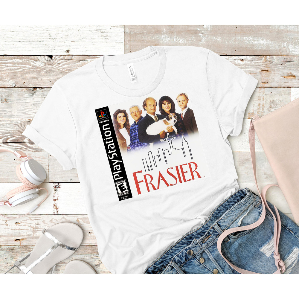 Frasier on the PS1 Classic T-Shirt 70_White_White.jpg
