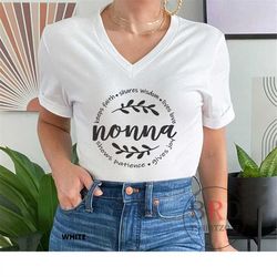 nonna gift, nonna v neck, pregnancy reveal, baby announcement, new grandma, grandma to be, cute nonna gift, nonna shirt,