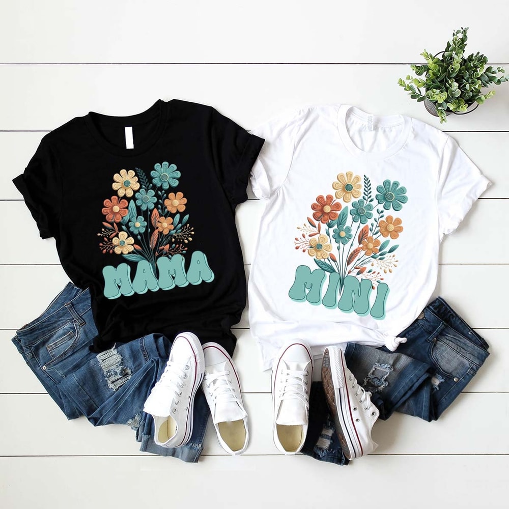 Gifts for Mom, Floral Mama Shirt, Matching Family Shirt, Mom Shirt, Matching Mothers Day T-Shirt, Mothers Day Gift, Mom And Daughter Tee - 3.jpg
