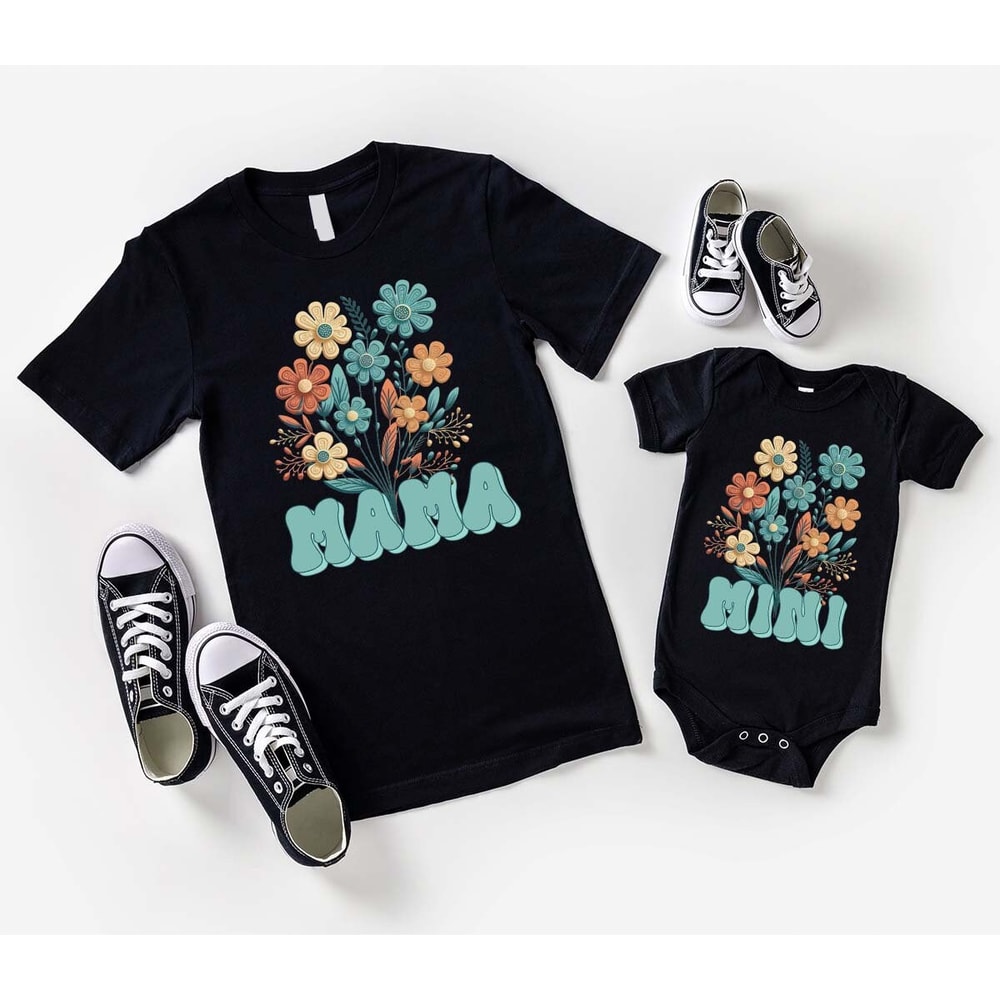 Gifts for Mom, Floral Mama Shirt, Matching Family Shirt, Mom Shirt, Matching Mothers Day T-Shirt, Mothers Day Gift, Mom And Daughter Tee - 5.jpg