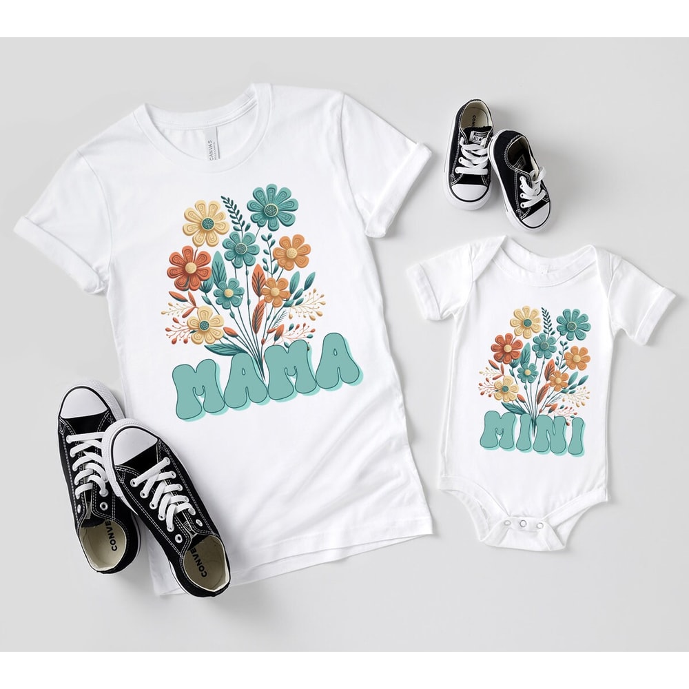 Gifts for Mom, Floral Mama Shirt, Matching Family Shirt, Mom Shirt, Matching Mothers Day T-Shirt, Mothers Day Gift, Mom And Daughter Tee - 6.jpg