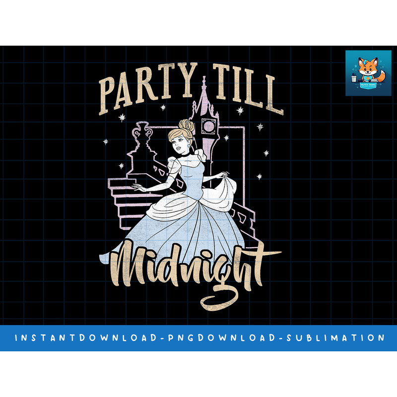 Disney Princess Cinderella Party Till Midnight Portrait png, sublimate, digital print.jpg