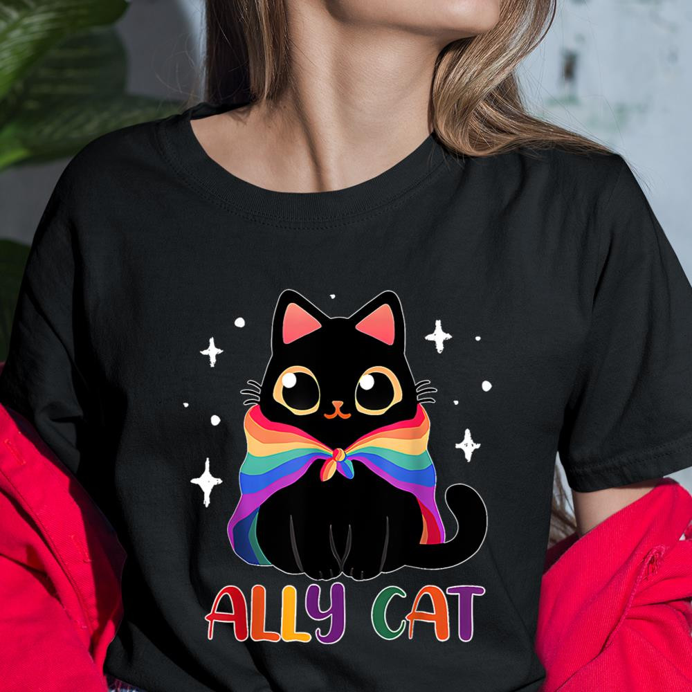 Ally Cat LGBT Gay Rainbow Pride Flag Funny Cat Lover Shirt Itees Global, Shirt For Men Women, Graphic Design