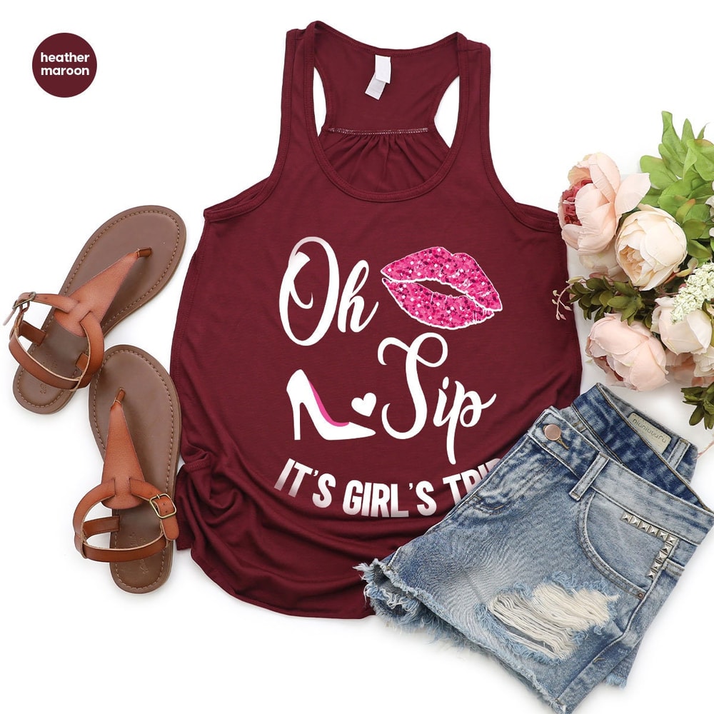 Girls Trip Tanks, Summer Tank, Travel Graphic Tees, Holiday Tank Racerback, Trip Vneck Tank, Gift for Her, Tank for Women, Vacation Tank - 6.jpg