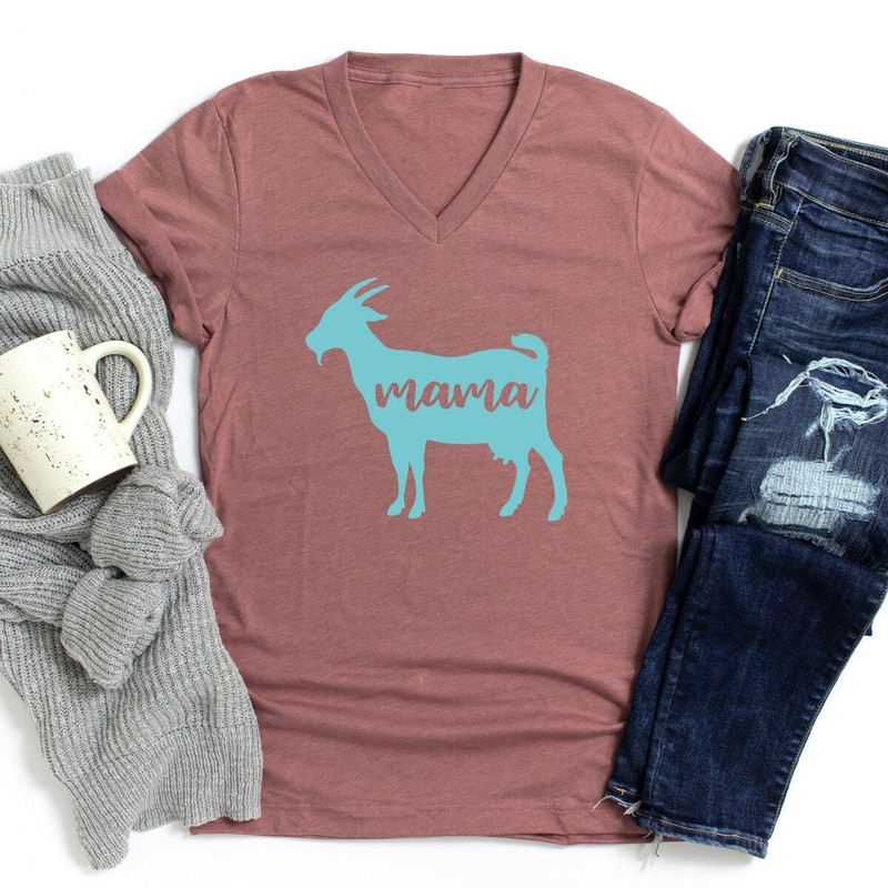 Goat Mama V-neck Shirt, Goat Mom Shirt, Gift for Farmer, Mothers Day Gift, Mom Shirt, Happy Mothers Day Shirt, Gift For Mom - 2.jpg