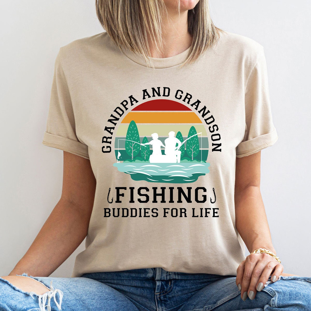 Grandpa and Grandson Fishing Buddies for Life Shirt, Funny Fishing Grandpa Grandson Crewneck Shirts, Fishing Gifts for Grandpa from Grandson - 3.jpg