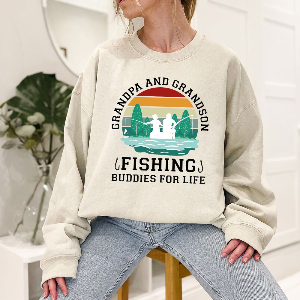 Grandpa and Grandson Fishing Buddies for Life Shirt, Funny Fishing Grandpa Grandson Crewneck Shirts, Fishing Gifts for Grandpa from Grandson - 6.jpg