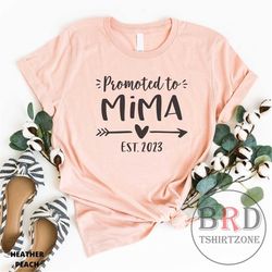 promoted to mima est 2023, mothers day gift, pregnancy announce, baby announcement, mima shirt, mima gift, new grandma g