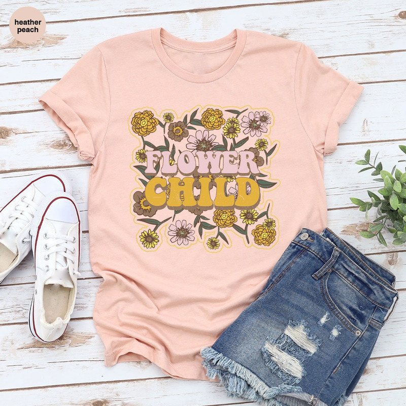 Groovy Spring Flowers Shirts For Women, Aesthetic Flower Girl Gift, Trendy Graphic Shirts For Women, Hippie Retro Flower Womens Shirt - 3.jpg