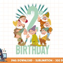 disney snow white seven dwarfs 2nd birthday portrait png, sublimation, digital print