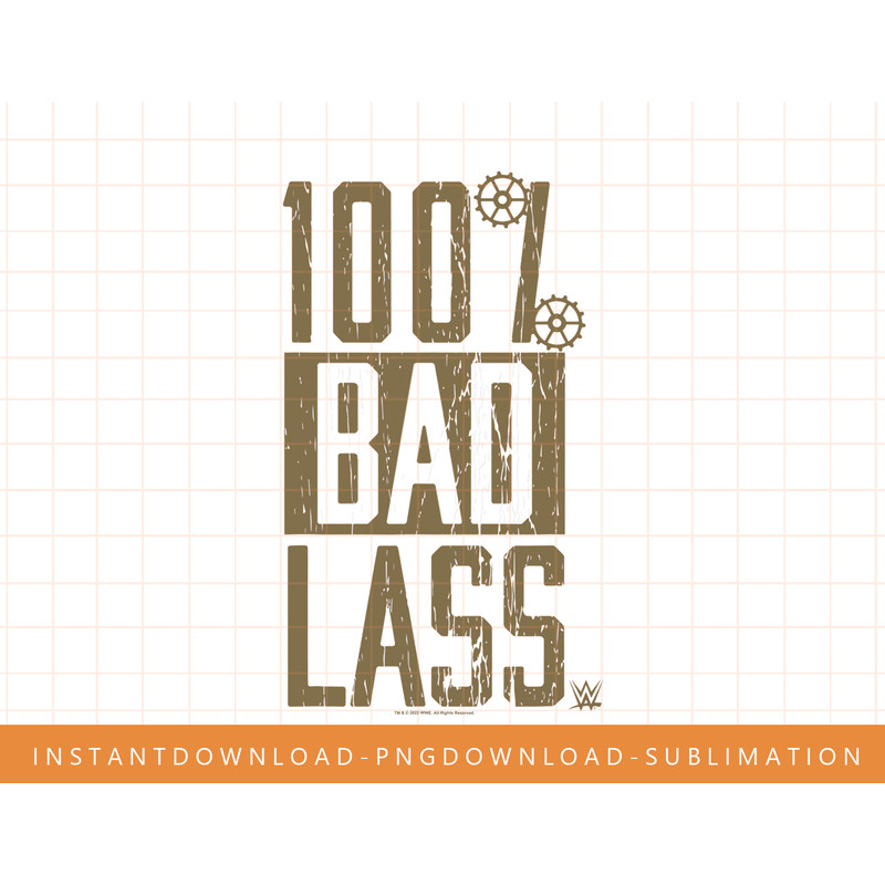 WWE Becky Lynch 100 Bad Lass Distressed Text Logo T-Shirt copy.jpg