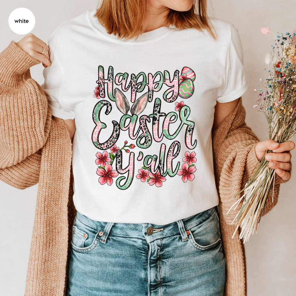 Happy Easter Crewneck Sweatshirt, Easter Bunny Graphic Tees, Easter Eggs T-Shirt, Kids Easter Shirt, Easter Gift, Gifts for Her - 5.jpg