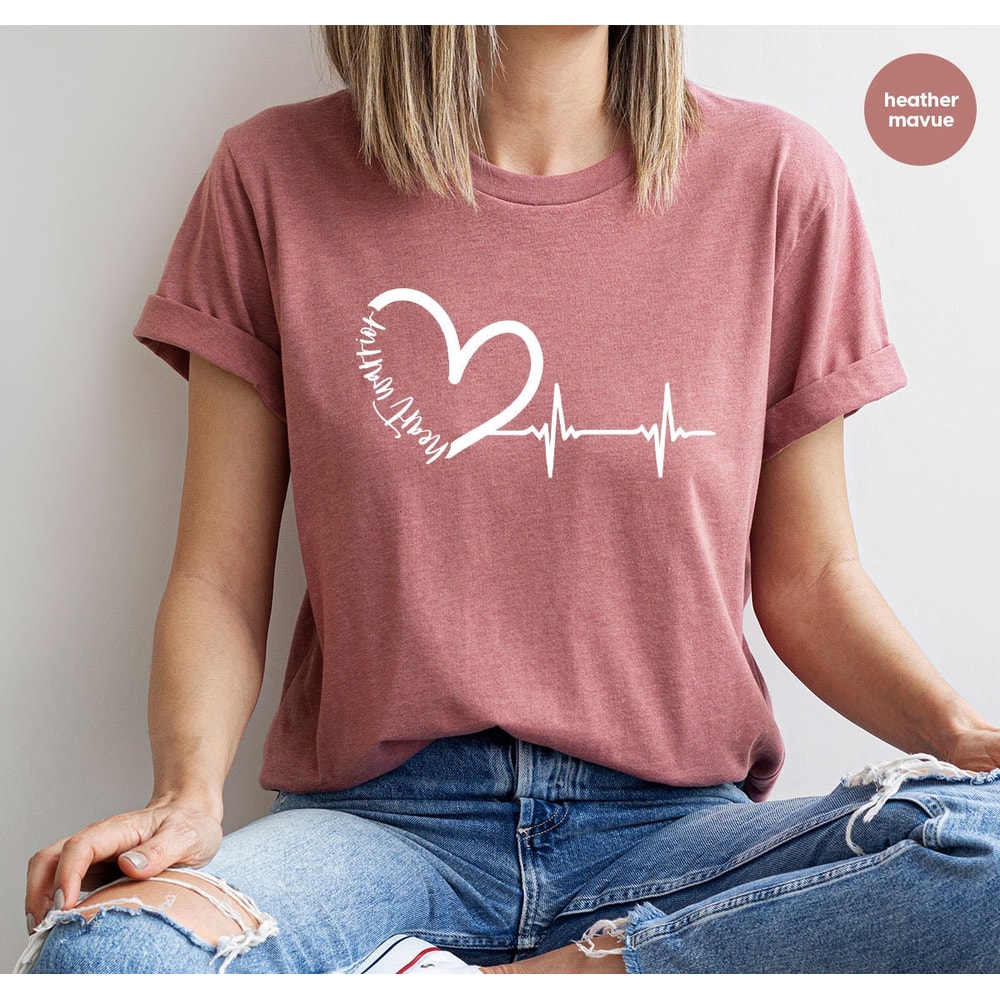 Heart Awareness Shirt, World Heart Day Shirt, Heart Disease Awareness Crewneck Sweatshirt, Gift for Her, Gift for Him, Heart Fighter Support - 5.jpg