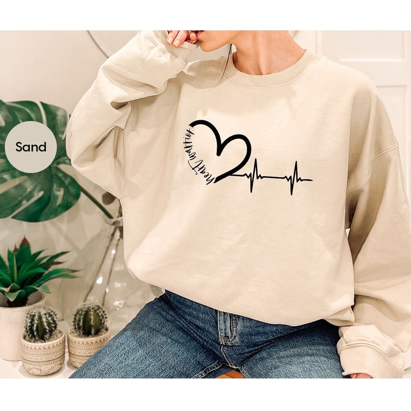 Heart Awareness Shirt, World Heart Day Shirt, Heart Disease Awareness Crewneck Sweatshirt, Gift for Her, Gift for Him, Heart Fighter Support - 7.jpg