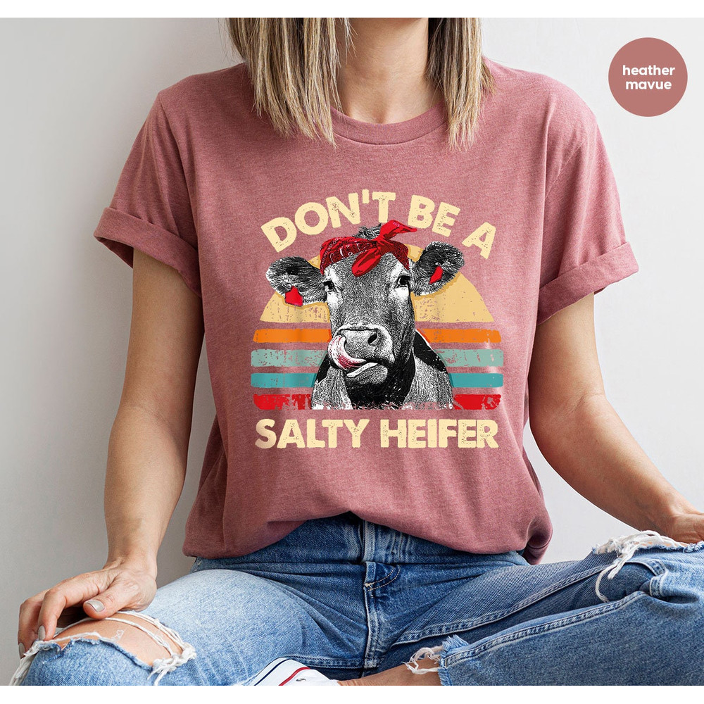 Heifer Shirt, Cow T-shirt, Farm Shirt, Funny Cow Lover Shirt, Crazy Heifer T-Shirt, Vintage Farm Shirt, Retro Sarcastic T-Shirt - 2.jpg
