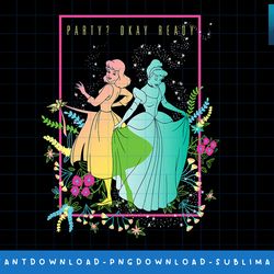 disney princess cinderella ready to party floral png, sublimate, digital print