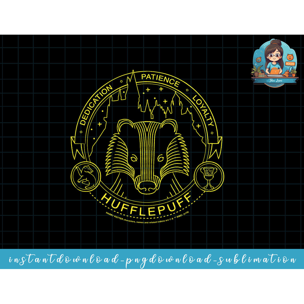 Harry Potter Hufflepuff Symbol Line Art png, sublimate, digital download.jpg