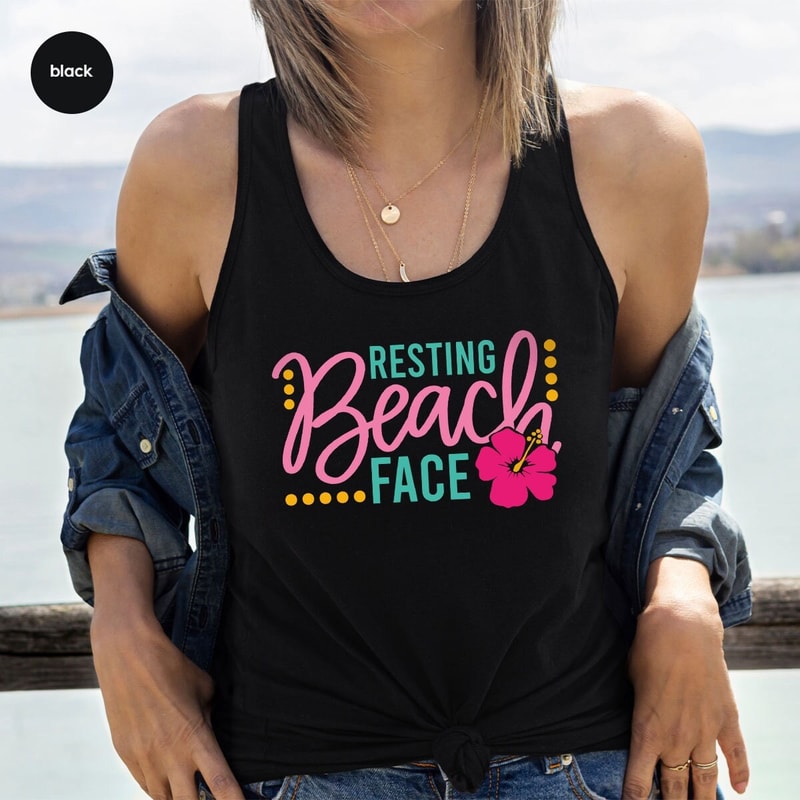 Holiday Tank, Beach Vneck Tank, Summer Tank, Vacation Graphic Tees, Sun Tank, Summer Gift, Holiday Outfit, Trip Tank, Gift for Her - 1.jpg