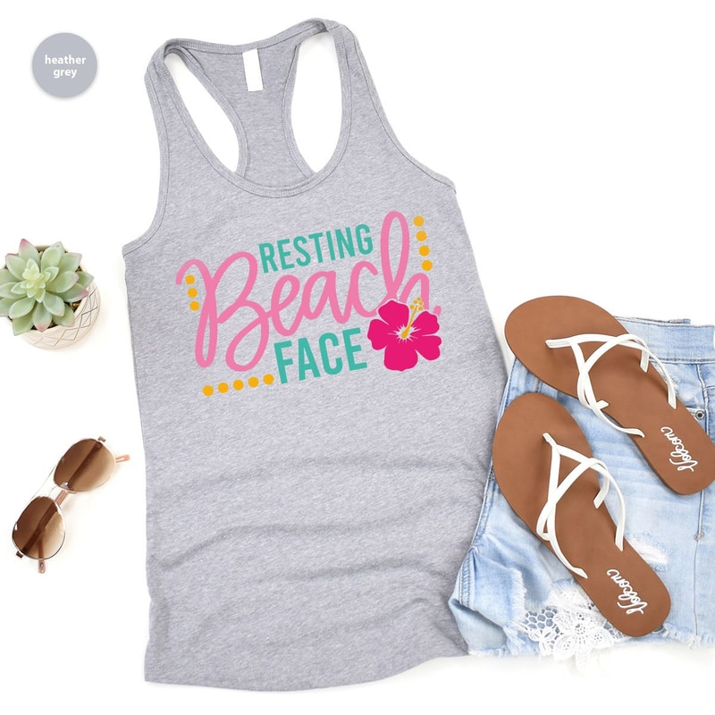 Holiday Tank, Beach Vneck Tank, Summer Tank, Vacation Graphic Tees, Sun Tank, Summer Gift, Holiday Outfit, Trip Tank, Gift for Her - 4.jpg