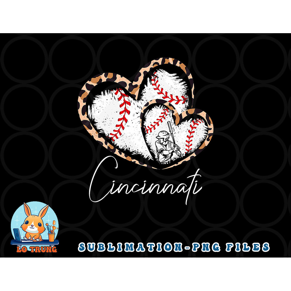 Vintage Cincinnati Baseball Leopard Heart Baseball Fans png, digital download copy.jpg