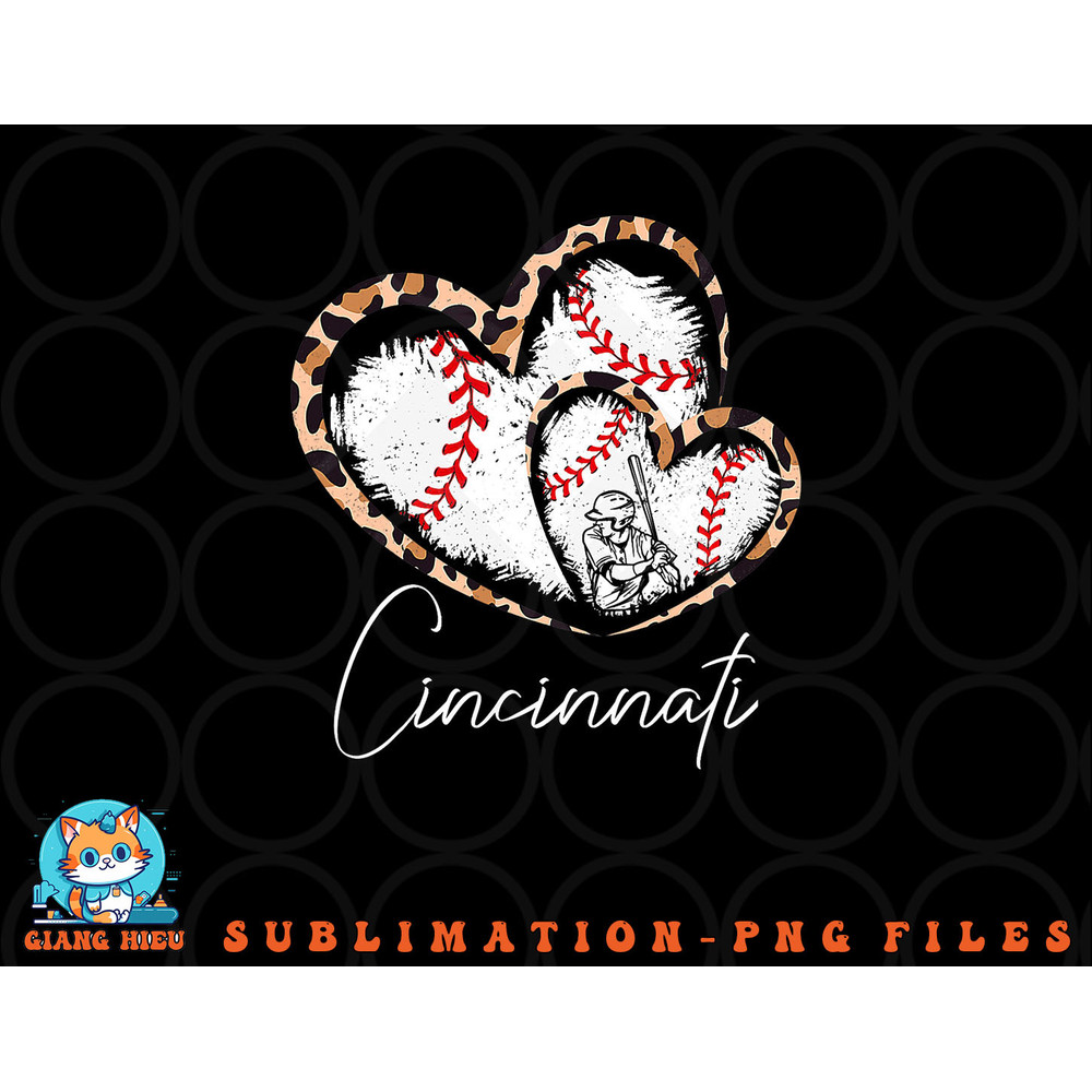 Vintage Cincinnati Baseball Leopard Heart Baseball Fans png, digital download copy.jpg