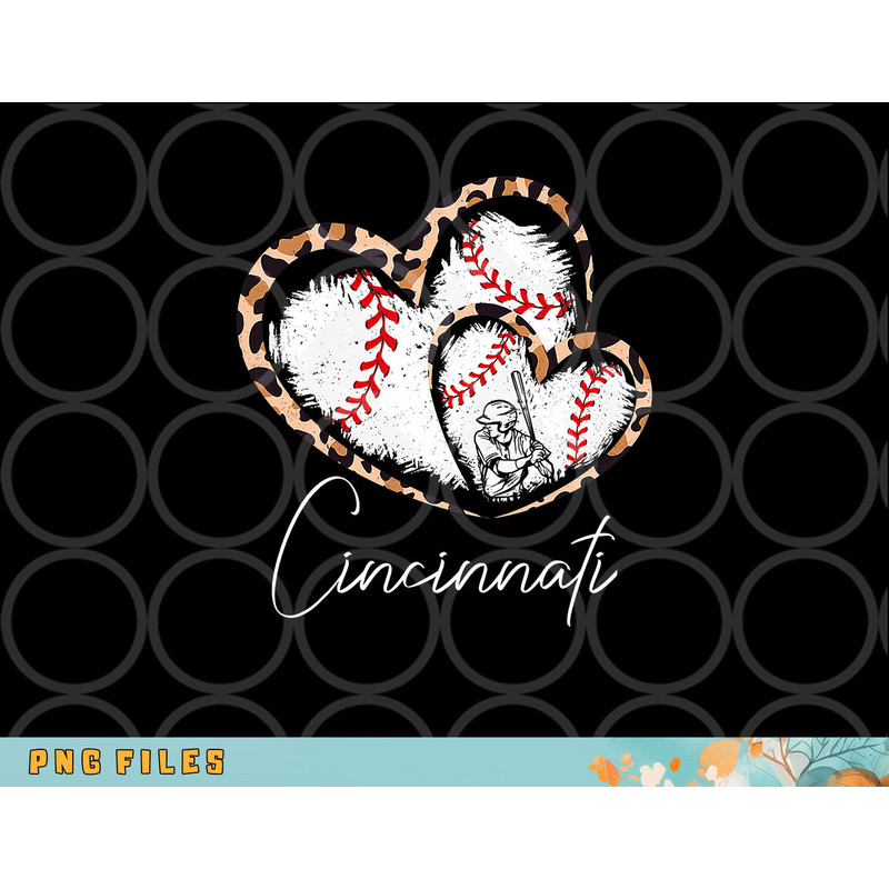 Vintage Cincinnati Baseball Leopard Heart Baseball Fans png, digital download copy.jpg