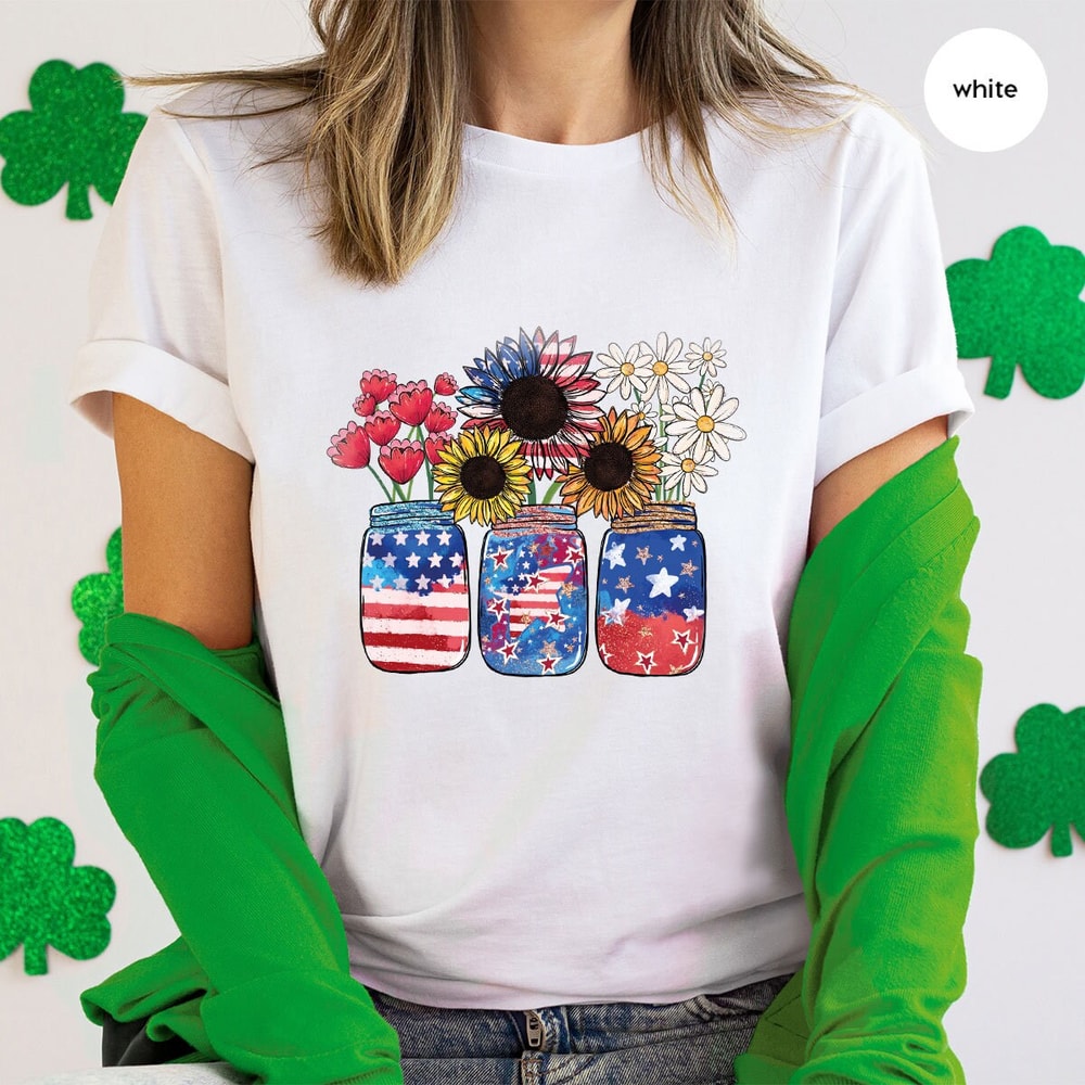 Independence Day Shirt, America Sunflower Graphic Tees, 4th Of July Flag TShirts, Veterans Day Gifts, Gift For American, Freedom Outfit - 10.jpg