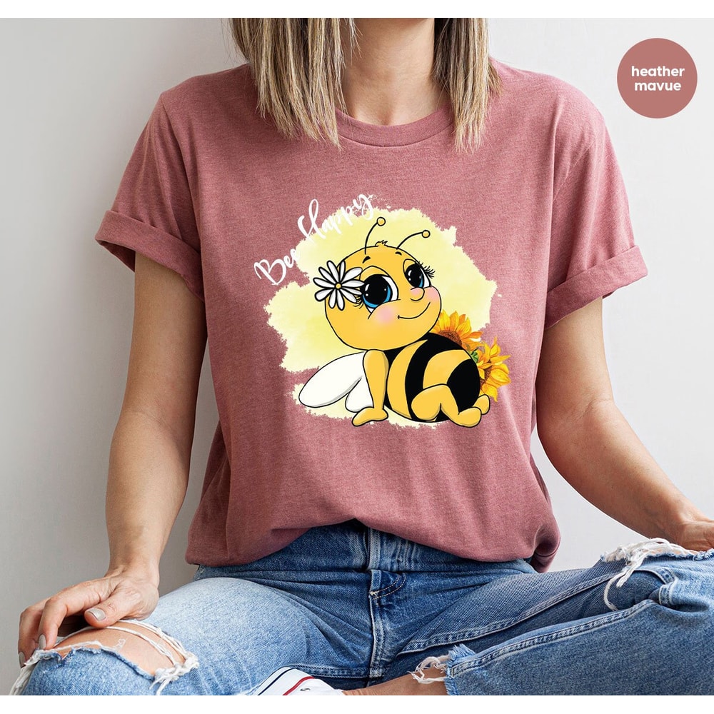 Inspirational Graphic Tees, Positive Outfit, Motivational Shirt, Happy T-Shirt, Mental Health Shirt, Cute Bee T-Shirt, Women Clothes - 1.jpg