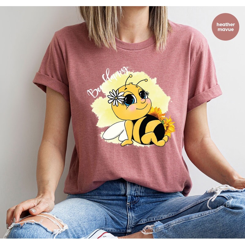 Inspirational Graphic Tees, Positive Outfit, Motivational Shirt, Happy T-Shirt, Mental Health Shirt, Cute Bee T-Shirt, Women Clothes - 1.jpg