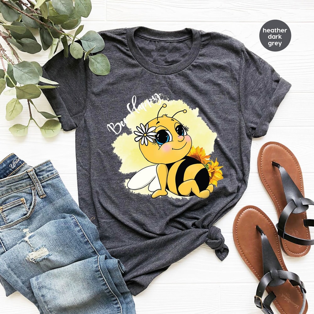 Inspirational Graphic Tees, Positive Outfit, Motivational Shirt, Happy T-Shirt, Mental Health Shirt, Cute Bee T-Shirt, Women Clothes - 3.jpg