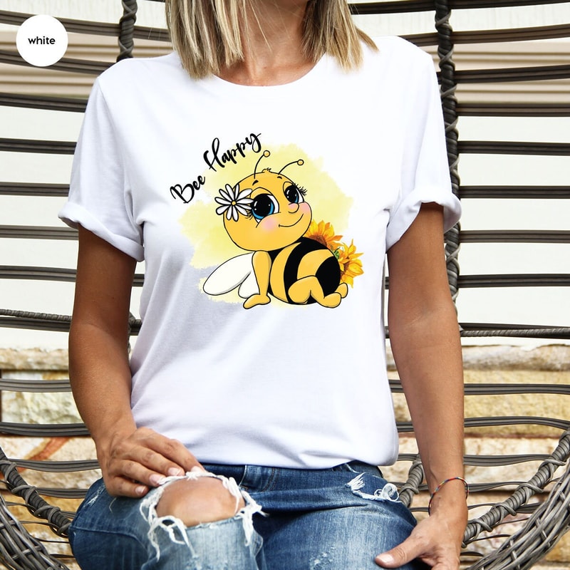 Inspirational Graphic Tees, Positive Outfit, Motivational Shirt, Happy T-Shirt, Mental Health Shirt, Cute Bee T-Shirt, Women Clothes - 4.jpg