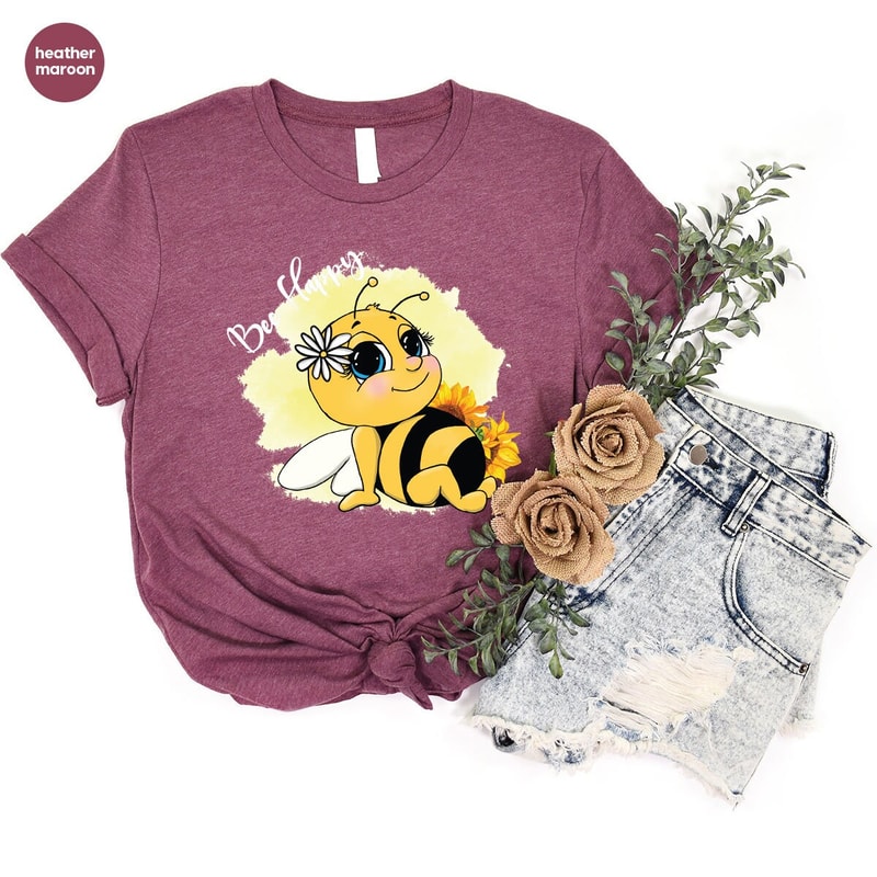 Inspirational Graphic Tees, Positive Outfit, Motivational Shirt, Happy T-Shirt, Mental Health Shirt, Cute Bee T-Shirt, Women Clothes - 5.jpg