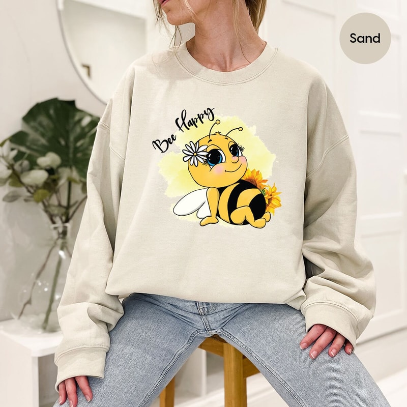 Inspirational Graphic Tees, Positive Outfit, Motivational Shirt, Happy T-Shirt, Mental Health Shirt, Cute Bee T-Shirt, Women Clothes - 7.jpg