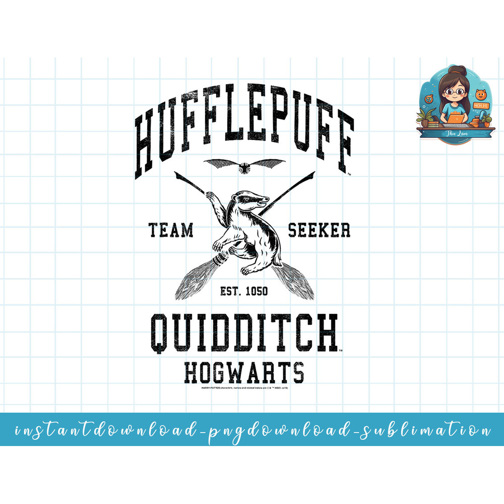 Harry Potter Hufflepuff Team Seeker Hogwarts Quidditch png, sublimate, digital download.jpg