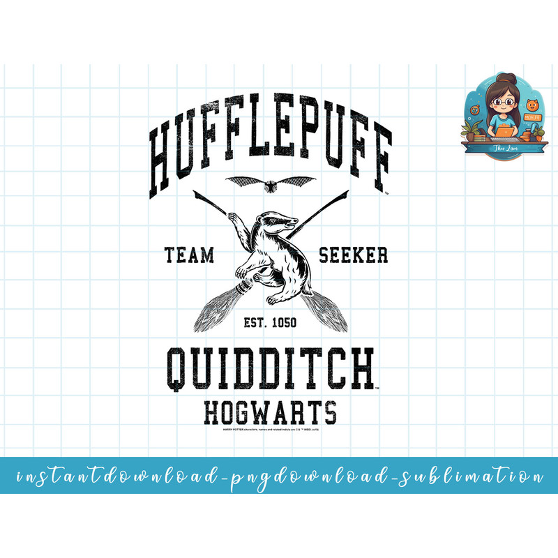 Harry Potter Hufflepuff Team Seeker Hogwarts Quidditch png, sublimate, digital download.jpg
