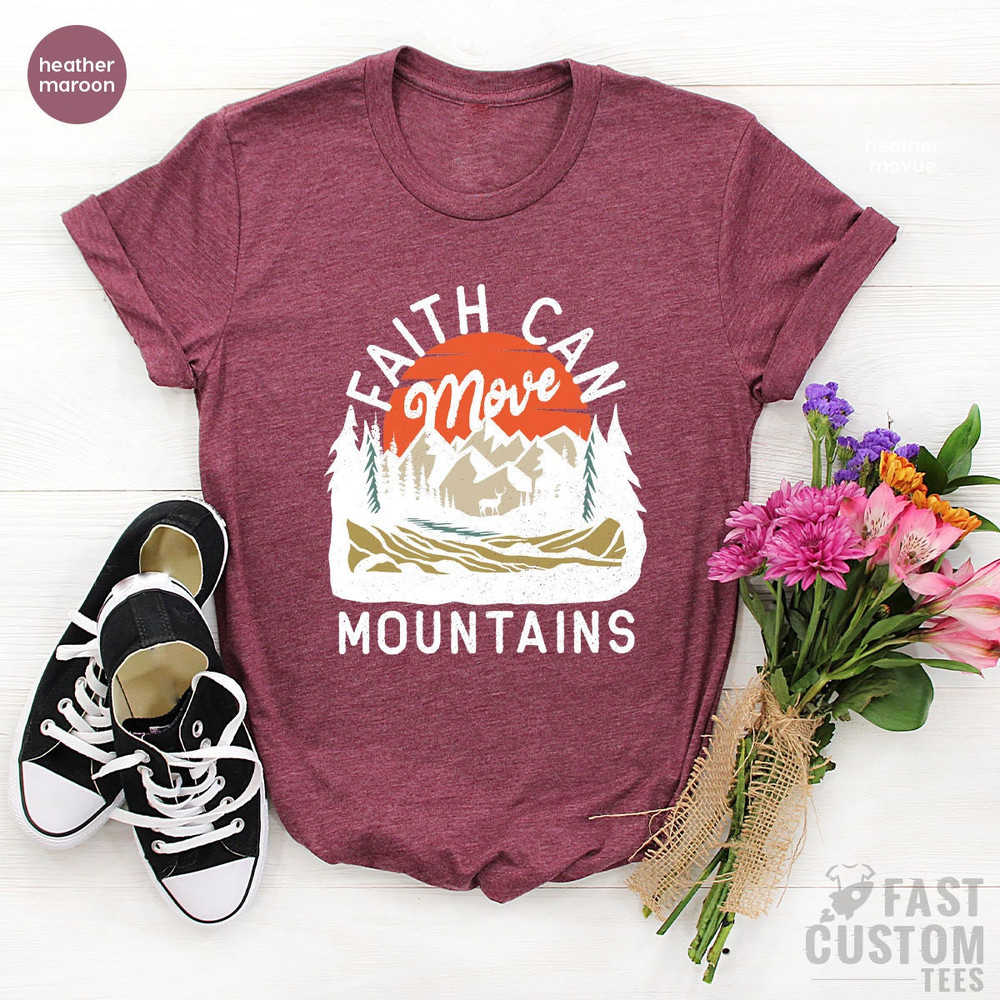 Jesus Shirt, Inspirational Shirt, Grace Shirt, Christian T-shirts, Faith Can Move Mountains Shirt, Prayer Shirts, Religious T Shirt - 5.jpg