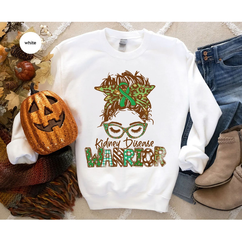 Kidney Disease Warrior Sweatshirt, Gift for Her, Kidney Transplant Long Sleeve Tees, Kidney Disease Awareness, Dialysis Hoodies and Sweaters - 4.jpg