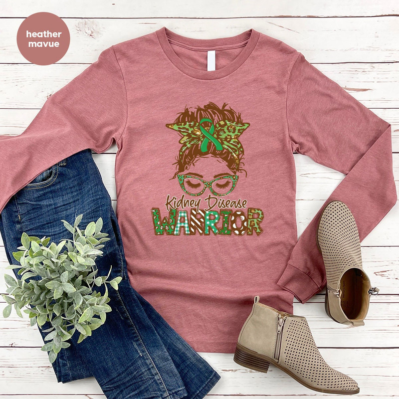 Kidney Disease Warrior Sweatshirt, Gift for Her, Kidney Transplant Long Sleeve Tees, Kidney Disease Awareness, Dialysis Hoodies and Sweaters - 6.jpg