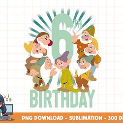 disney snow white seven dwarfs 6th birthday portrait png, sublimation, digital print