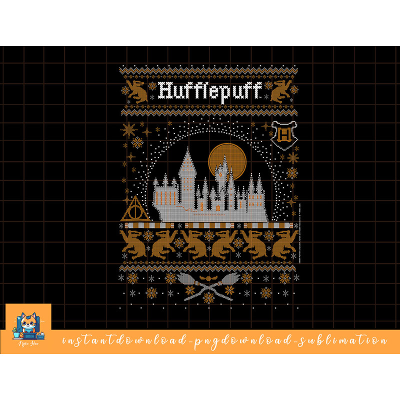 Harry Potter Hufflepuff Ugly Christmas Sweater Pattern png, sublimate, digital download.jpg
