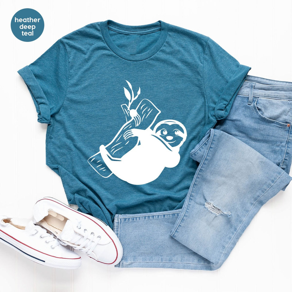 Lazy Sloth Birthday Gifts, Gift for Lazy Friend, Cute Sloth Graphic Tees, Animal Toddler Boy Shirt, Funny Girls Outfit, Trendy Kids Clothing - 3.jpg