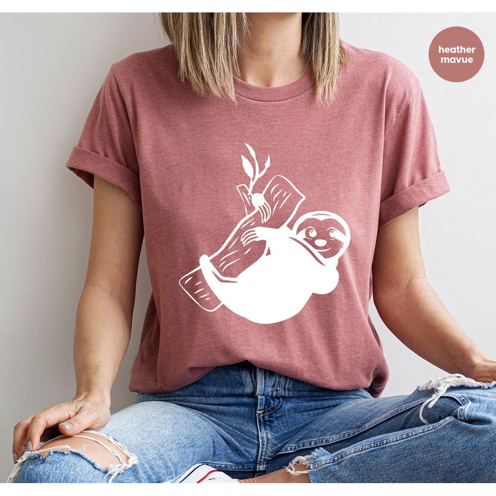 Lazy Sloth Birthday Gifts, Gift for Lazy Friend, Cute Sloth Graphic Tees, Animal Toddler Boy Shirt, Funny Girls Outfit, Trendy Kids Clothing - 5.jpg
