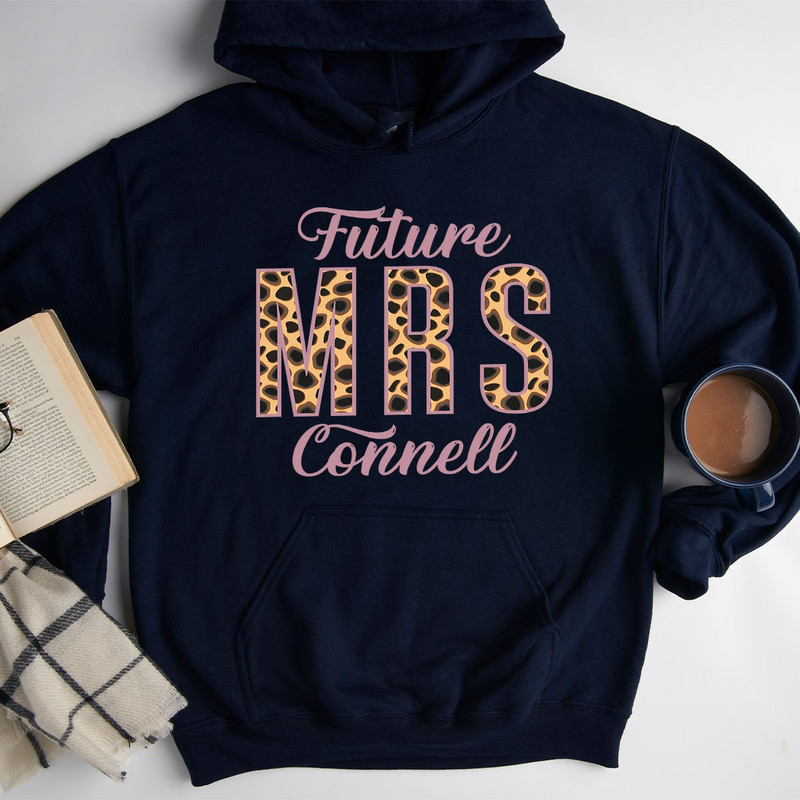 Leopard Print Custom Future Mrs Sweatshirt, Custom Engagement Gifts for Bride, Crewneck Fiance Long Sleeve Shirt, Custom Bride Hoodie - 5.jpg