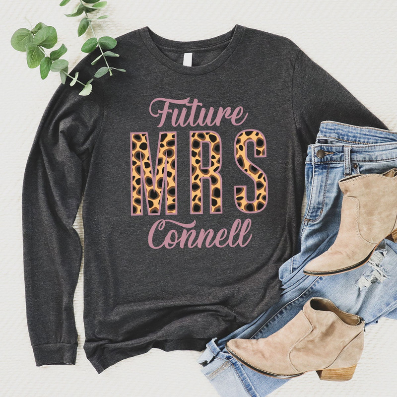 Leopard Print Custom Future Mrs Sweatshirt, Custom Engagement Gifts for Bride, Crewneck Fiance Long Sleeve Shirt, Custom Bride Hoodie - 6.jpg